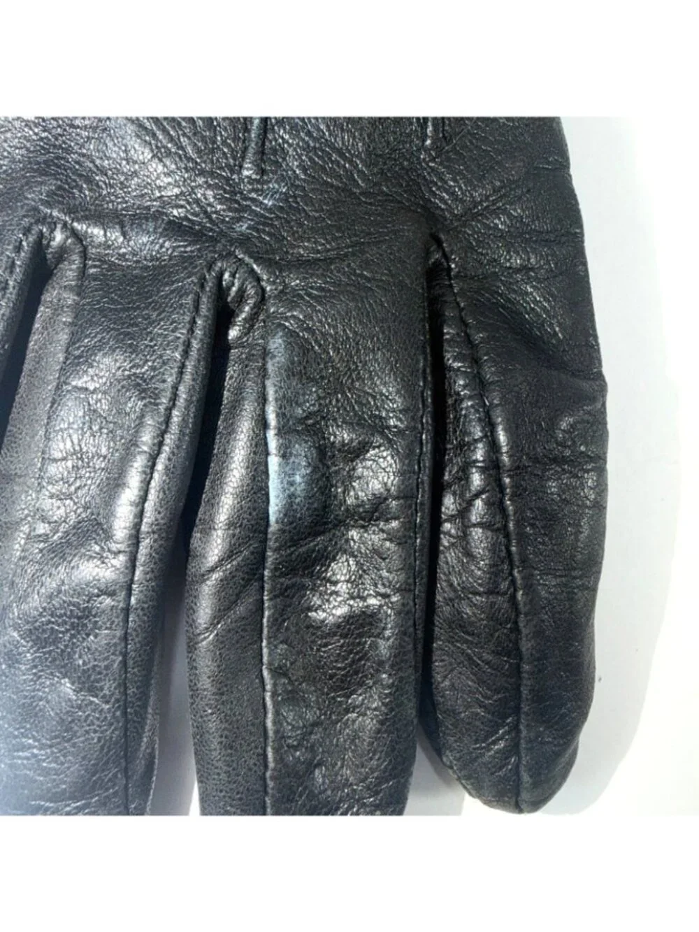 Lauren Ralph Lauren Women's Medium Black Genuine Leather Gloves Classic